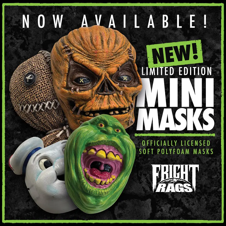 We NEED These TRICK ‘R TREAT & GHOSTBUSTERS Mini Masks from Fright Rags